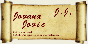 Jovana Jović vizit kartica